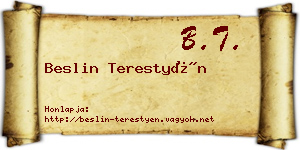 Beslin Terestyén névjegykártya